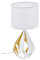 EGLO Tischlampe Carlton 5, 1 flammige Vintage Tischleuchte, Nachttischleuchte aus Stahl und Stoff, Farbe: Weiß, gold, Fassung: E27, inkl. Schalter