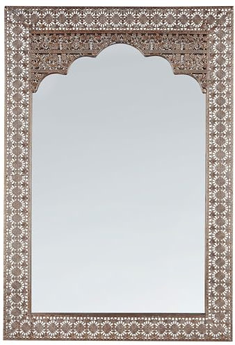 Beliani Moderner Wandspiegel in Kupfer Rechteckig 60 x 90 cm marokkanischer Stil Pali