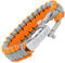 Wolflock Premium Paracord Armband für Männer - Handgeflochten mit Edelstahlverschluss in Grau/Orange