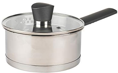 Russell Hobbs RH01162EU Excellence Saucepan With Lid - 16cm Non-Stick Milk Pan, Mirror Polished Stainless Steel, Soup Pan With Pouring Lip, Safe, Suitable For All Kitchen Cooking Hobs