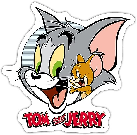 Spreadshirt Tom Und Jerry Verschmust Sticker Aufkleber, 10 x 10 cm, Mattweiß