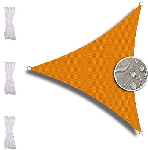 ZQXFZ Voile d'ombrage Triangle 3X3X3m, Voiture,Restaurant,Jardin, Durable, Une Protection des Rayons UV, Voile ImperméAble -Jaune Mangue