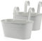 ABSDON 2 PCS Maceta de Metal Colgante con Soporte Extraíble Cubo Macetero Plantador de Color Gris con Gancho Doble Decoración del Balcón Jardín Patio Pared Hogar Terraza con Flores y Plantas
