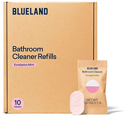 BLUELAND 10 Pack Bathroom Cleaner Refills, Eucalyptus Mint Scent, Eco-Friendly Cleaning Supplies, 35 x 70 ml