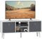 HOMCOM TV Cabinet Stand Unit for TVs up to 50 Flat Screen with Foldable Drawers and Shelves, Entertainment Centre for Living Room, Bedroom White and Grey