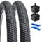 YunSCM 2-Pack Faltbare 26 Zoll Reifen 26x2.35 Mantel 57-559 und 2-Pack 26 Zoll Schlauch AV32mm Ventil Kompatibel Mountainbike 60-559 26x2.30 26x2.35 26x2.40 Fahrradreifen und Schlauch