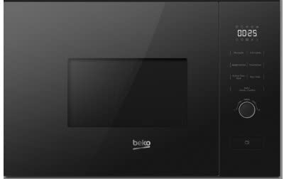Beko BMGB20212B Supporto Mikrowelle, 800 W. Grill 1000 W, Einbaufähig, 20 l, Kindersicherung, 8 Garprogramme, Schwarz