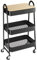HOMCOM Desserte Chariot de Rangement en Acier à roulettes avec 3 Niveaux, Plateau MDF, poignées dim. 45L x 31l x 79,4H cm