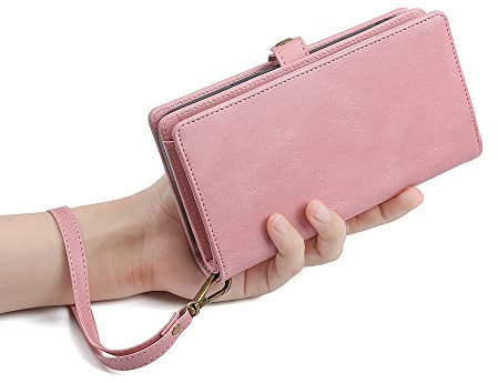 Custodia per telefono in pelle PU portafoglio per iPhone 6 6S 7 8 Plus X XS XR XSMax SE2020 11 12 13 14 Mini Pro ProMax, rosa, per Iphone 11