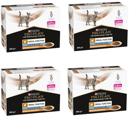 PURINA PRO PLAN Veterinary Diets NF Renal Function Advanced Care Huhn | 4er Pack | 4 x 10 x 85g | Diätalleinfuttermittel für ausgewachsene Katzen im Frischebeutel