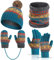 Meajore Kinder Mütze Schal Handschuhe Set für 3-8 Jahre Mädchen Jungen, Kleinkinde 4 in 1 Kinder Winter Set Fleece Gefüttert Strickmütze Halswärmer Gamasche