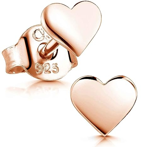Materia Rosegold Ohrringe Damen Herz Silber 925 Ohrstecker SO-260-Rose
