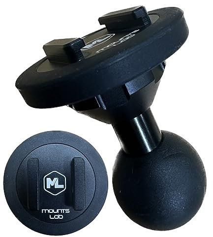 Mounts Lab Motomount SP breite Aluminium-Kugelkopfhalterung Passend für SP-Connect (alte Version – gerade Schiene) Handyhülle und Universal-Adapter (Schnittstelle) (ML-Kugelkopf-01)