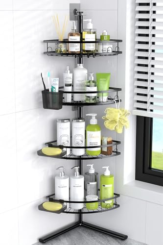 Standing Shower Caddy Corner - Rustproof Bathroom Shower Stand Shelf