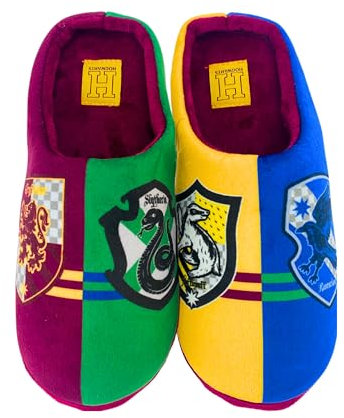 Harry Potter Hausschuhe, Hogwarts Hausschuhe, Gryffindor Slytherin Hufflepuff Ravenclaw Hausschuhe Rutschfeste Sohle, Geschenk für Damen, Herren und Jugendliche | EU 41