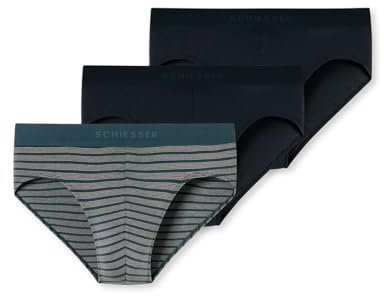 Schiesser Herren 3 Pack Slips Bio Baumwolle Multipack - 95/5 Organic, Sortiert 4_180198, 10