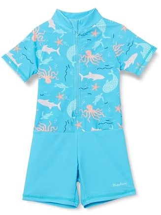 Playshoes UV-Schutz Einteiler Unisex Kinder Badeanzug Schwimmanzug Badebekleidung, Meerestiere, 86/92