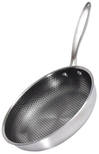 HOLIDYOYO Edelstahl Bratpfanne Wabenmuster Antihaftbeschichtung Induktionsgeeignet Für Eier Steaks Und Mehr Leicht Und Handlich Für Stressfreies Kochen