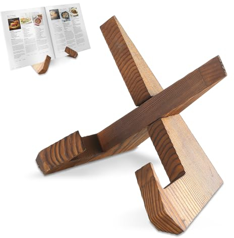 Support de livre en bois, présentoir de livre, Idéal pour tenir des livres de cuisine et des livres, Élégant porte livre pour vos créations culinaires.