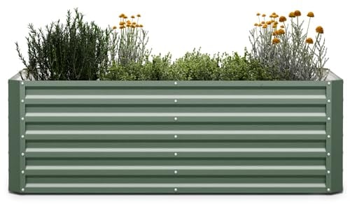 blumfeldt High Grow Straight - Aiuola Rialzata, 1000 L, in Acciaio Galvalume Ondulato, Resistente a Ruggine & Gelo, Altezza Ergonomica: 60 cm, per Fiori, Erbe & Verdure, Facile Montaggio
