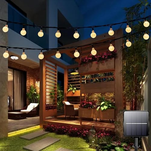 Lezonic 100LED Solar String Lights, 12M/39ft Solar Garden Lights | 8 Mode Outdoor/Indoor Solar Fairy Lights Waterproof for Home Garden Yard Patio Party Festival Decoration (Warm White)