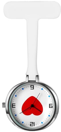 Avaner Taschenuhr für Krankenschwestern, Quarz, aus Silikon, mit Clip, Design zur Infektionskontrolle, Gesundheitswesen, Krankenschwester, Arzt, Krankenpflege, weiß
