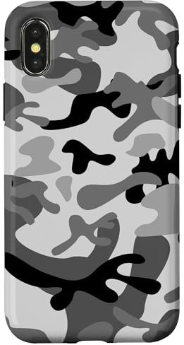 Hülle für iPhone X/XS Camouflage, Camouflage, Grau,