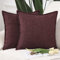 Madizz 2er Set Polyester- Leinen Kissenbezügen Weiche dekorative Kissenbezüge für Sofa Schlafzimmer Kissenhülle Burgunderrot 40x40 cm Quadrat