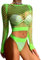 Buitifo Damen Dessous-Sets Sexy Lingerie Fischnetz Sexy Bodys Nachtwäsche(Grün WG,Einheitsgröße)