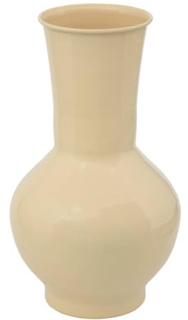 Vase Kian hoch, 34,5 cm, emailliertes Metall, gelb