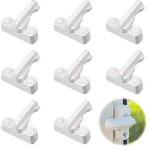 8Pcs Sash Jammer Blocker, Door Jammer Sash Window Locks for Upvc Doors - Anti Theft (Grey)