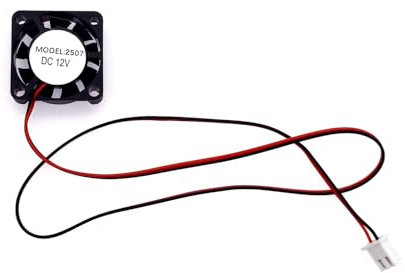 JZK 25x25x7 mm DC 12V Mini-Kühllüfter 25mm mit 2-poligem Anschluss, 10000 U/min, 0.04 A, Hydrauliklager, 2507 kleiner bürstenloser Gleichstromlüfter 2.5cm für Entwicklungsplatine, Grafikkarte