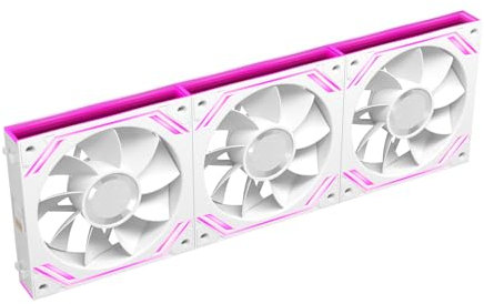 G120Pro Reverse PC Fans White | Daisy Chain Connection | 120mm PWM Fans1850RPM | Double Sided Infinity Mirror for Computer Case Cooler(White)