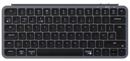 Keychron B1 Pro Quiet Key Ultra-Slim Wireless Keyboard, ZMK Programmable 75% ISO UK Layout Bluetooth 5.1/2.4 GHz/Wired with Ultra-Long Battery Life Low Profile for Mac Win Linux System - Space Gray