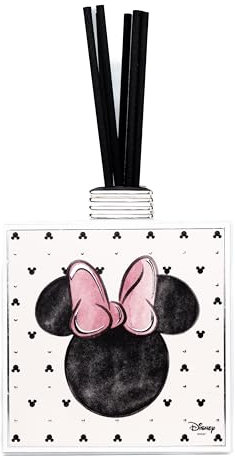 VALENTI & CO. - Disney Mickey et Minnie - Parfum d'ambiance en Bois avec détails en Argent avec bâtons pour diffuseurs - Idée Cadeau d'anniversaire pour Les Amoureux Disney de Tous âges