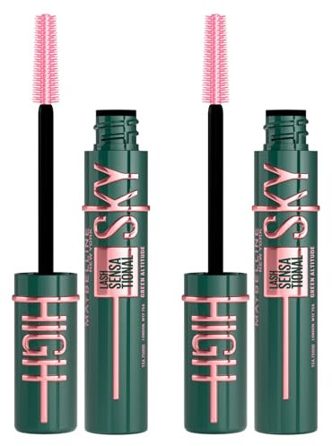 Maybelline New York Sky High Lash Sensational Mascara Colore Green Altitude Volumizzante e Allungante Scovolino Flessibile con Fibre ed Estratto di Bamboo - 2 Mascara