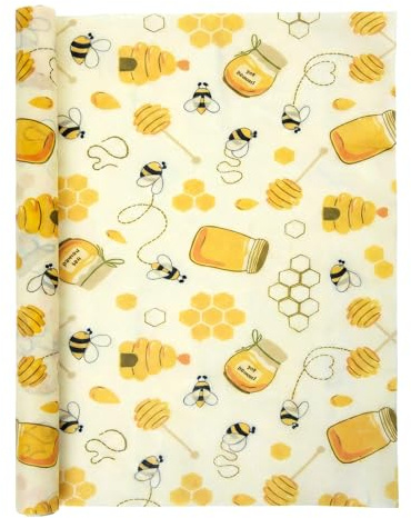 Beeswax Food Wrap Roll, 100 cm x 33 cm Reusable and Washable, Plastic-Free Cling Film Alternative for Food Storage, Ideal for Wrapping Sandwiches, Bread, Cheese, Fruit and as Bowl Covers