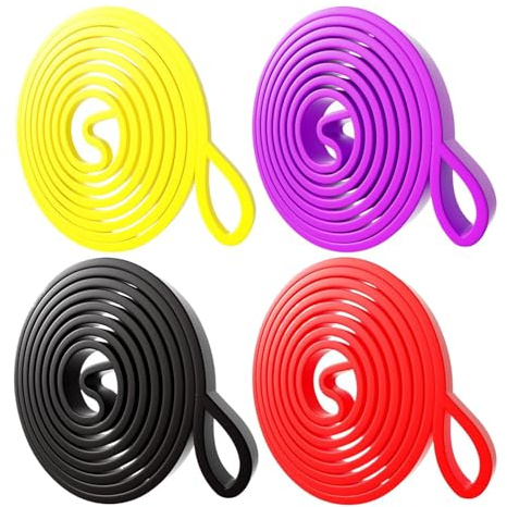 Bandes de résistance élastiques – Ensemble d'entraînement de force 4 pièces, équipement de fitness portable, construction solide et flexible | Équipement d'exercice pour les chercheurs d'entraînement,