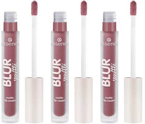 essence BLUR soufflé matte lip cream, Lippenstift, Nr. 09, Pink, matt, vegan, ölfrei, ohne Parabene, ohne Mikroplastikpartikel, 3er Pack (3x3.6ml)
