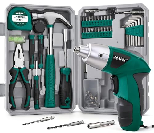 Hi-Spec 42pc 4V Electric Ladies Screwdriver Tool Kit Set, Green