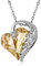 CRYSLOVE Collares Mujer Amor Colgante de Corazón para Mujer Oro Blanco con Cristal de Austriacos Collar Joyas Regalo Cumpleaños Aniversario San Valentín para Esposa Madre Mama Novia Niña