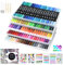 Vicloon Dual Brush Pen Set,100 Farben Filzstifte Dicke und Dünne mit 3 Sätze Ersatznachfüllungen,Pinselstift Set Fasermaler,Tinte auf Wasserbasis Doppelfilzstifte Für Zeichnen, Aquarell, Kalligraphie