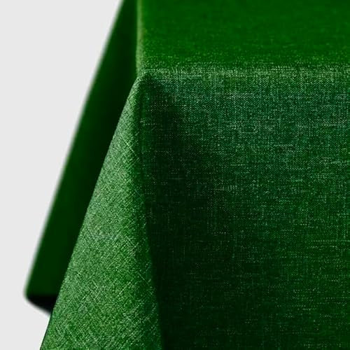 Tischdecke | Dunkelgrün - Eckig - 160x160cm | Gartentischdecke | Outdoor-Decke | Lotus-Effekt | Leinen-Optik | Schmutzabweisend