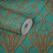 Livingwalls Barocktapete Mata Hari Tapete im Jugendstil Vliestapete petrol braun metallic mit Glitzereffekt fein strukturiert 380915