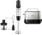 Krups Perfect Mix Stabmixer HZ6568 | Blender | 1000 W | Edelstahl/dunkelgrau & Philips Domestic Appliances HD2637/90 Toaster, 7 Stufen, Brötchenaufsatz, Stopp-Taste, 1000 W, schwarz/edelstahl