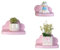 Pyjacos Wandregal Schweberegal 3er Set Wall Shelf hängend kreativ für Schlafzimmer Wohnzimmer Küche und Flur Wolken wandbrett Kleine Größe,Wolken Kleine Größe,Wolken，rosa