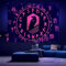 Norse Viking Red Blacklight Tapisserie UV Reactive Raven Meditation Runen Neon Tapastry 's wall hanging Black Light Poster Glow in the Dark Tapestries Aesthetic for Bedroom Room Decor 203,2 x 152,4 cm