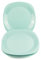 Buzztrove 4 Pcs Flat Plastic Plates | S/M/L Unbreakable Kids Plates for Outdoor Parties, Colorful Picnic Plates | E-Co Friendly Reusable Plastic Plates (Small 19.5 x 19.5cm, Turquoise)
