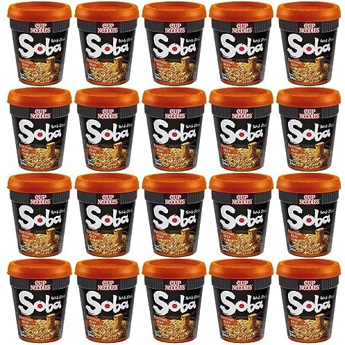 CNMART Soba Cup Set - Sukiyaki Beef Flavour Wok Style Instant Noodle 89g (Pack of 20)