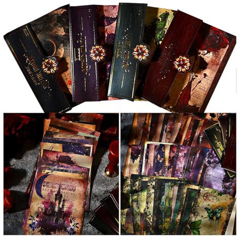 Vilikya 80 Blatt Gothic Scrapbook Papier, Vintage Junk Journal Supplies für Scrapbooking Kit, Magic Decorative Paper for Journaling Book Pages, Dark Academia Wall Decor for Room Decorations